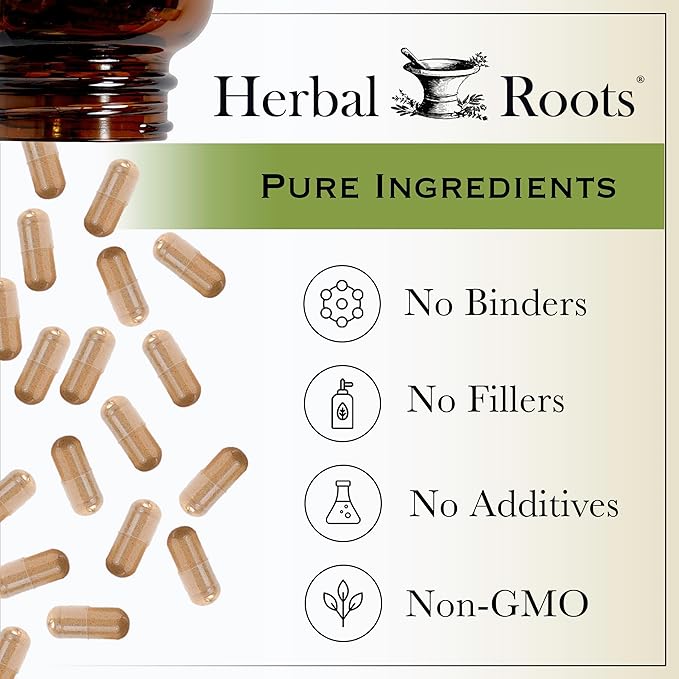 Herbal Roots Organic Black Cohosh Root | Extra Strength | Menopause and Menstrual Support for Women | 90 Capsules, Vegan