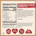Kodiak Instant Oatmeal Cups, Blueberries & Cream, High Protein, 100% Whole Grains, (12 cups)