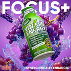 Vitamin Energy Focus+ Extra Strength Energy Shot Grape 8 Pack, 260mg Natural Caffeine, B-Vitamins, CoQ10, Amino Acids, Focus, Productivity & Clarity, Zero Sugar, Gluten-Free, 1.93 fl oz