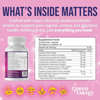 Queen Energy Vaginal Probiotic – Supports pH Balance, Odor Control & Digestive Health – 30 Capsules
