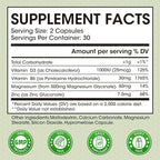 (2 Pack) Magnesium Glycinate Capsules, Magnesium Supplement with Zinc, Vitamin D3 & B6 - Highly Bioavailable and Absorption - Bone, Heart, Joint, Immune Support, 120 Vegan Capsules