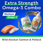 BARK&SPARK Omega 3 + Fish Oil for Dogs - Skin Allergy Chews, Itch Relief, Hot Spots Treatment - Fish Oil Liquid Supplement for Pets, EPA+DHA Fatty Acids, Skin & Coat Support - Bundle: 180 Ct + 16 Oz