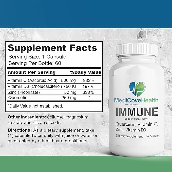 Ivory Caps Immune Support: Quercetin, Vitamin C, Zinc, Vitamin D3