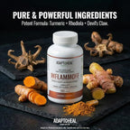 ADAPTOHEAL Inflammoff - Adaptogenic Supplement Designed to Support Joint, Muscle and Tissue Inflammation Naturally, 8 Highly Concentrated extracts with Turmeric and Rhodiola rosea (180 Capsules)