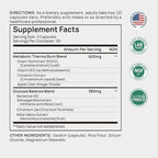 Selerb Metaburn Weight Loss Pills for Women & Men - Appetite Suppressant & Fat Burner, Metabolism Support Weight Loss Supplement with Berberine, Chromium, Green Tea & B12-60 Capsules