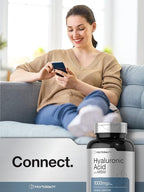 Horbäach Hyaluronic Acid with MSM | 1000 mg | 120 Capsules | Non-GMO and Gluten Free Supplement | Bioavailable Formula