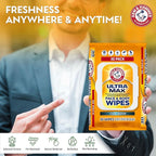 Arm and Hammer Face and Body Wipes for Adults - Deodorant Towelettes 30 Wipes for Men - Shower Sheets for Traveling, Camping, Gym, and Bathing - Alcohol-Free Face Sheets (Cool Water)