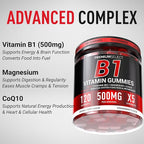 Vitamin B1 Gummies – Sugar-Free Thiamine Supplement with CoQ10 & Magnesium – B1 Gummies for Adults – 120 Gummy Supplement, 2-Month Supply