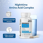 Youth & Tonic PM Bedtime Trim for Lean Appearance & Muscle Definition Support – Nighttime Amino Acids Supplement for Overnight Recovery, Men & Women, 30 Capsules