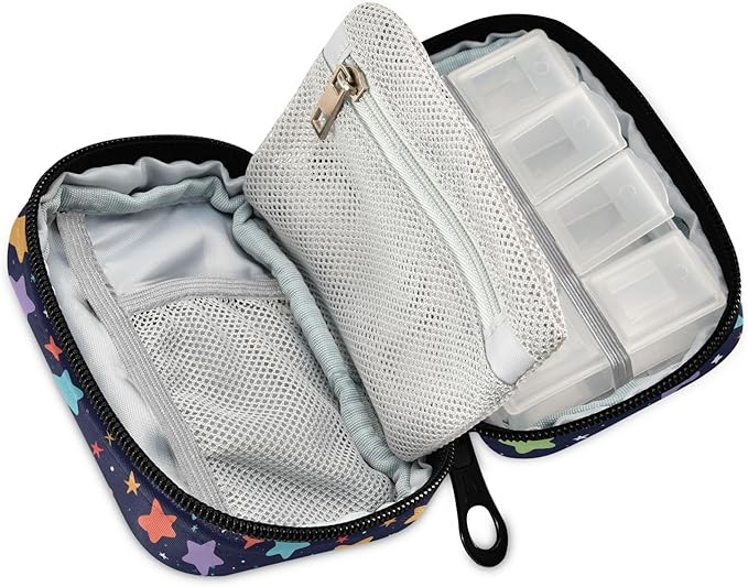 Stars Weekly Medicine Pill Organizer Travel Pill Case Box Holder Container Small for Vitamin Supplement