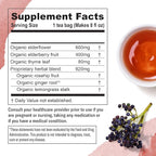 Numi Organic Immune Support Herbal Tea – 48 Herbal Tea Bags – Caffeine Free Blend with Elderflower Elderberry Rosehip & Thyme for Daily Immune Wellness & Comfort