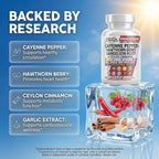 Clean Nutra Cayenne Pepper Capsules Supplement with Hawthorn Berry, Dandelion Root, Ceylon Cinnamon, Garlic, Ginger, Berberine, Apple Cider Vinegar, Milk Thistle, Beet Root, Aloe Vera Pills & More