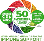 Orgain Organic Greens + 50 Superfoods Immunity Up! Powder,Honeycrisp Apple-Immune Support,Probiotics,Vitamin C,D&Zinc,Apple Cider Vinegar,Ashwagandha,Cordyceps&Reishi Mushrooms-0.62lb,(Pack of 2)