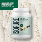 Isopure Plant-Based Protein Powder, Lactose Free, Gluten Free, With Iron, Vanilla, 20g Plant Protein Per Serving, 1.23 Lbs, 20 Servings