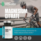 LES Labs Magnesium Citrate – Stress Relief, Restful Sleep, Heart Health, Metabolism, Nerve & Muscle Function – Non-GMO Supplement – 120 Capsules