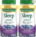 Nature's Bounty 10 mg Melatonin Gummy, 100% Drug Free Sleep Supplement, 10 mg, Blueberry, 140 Ct (Pack of 2)