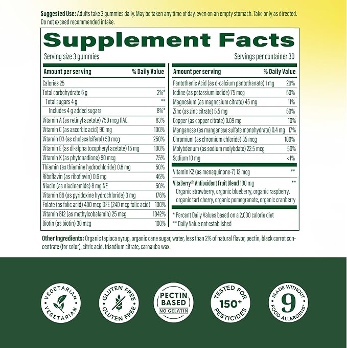 MegaFood Whole Body 55+ Mens Multivitamins - Gummy Multivitamin for Men - Magnesium Citrate, Vitamin D3 K2 & Zinc - Muscle & Bone Health - Brain, Heart & Immune Support - 90 Gummies, 30 Servings