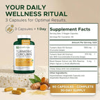 Nature's Push Turmeric Curcumin Super Potent 30:1 Extract 375mg 90% Curcuminoids, 1,350mg Turmeric Root 10:1 Plus Black Pepper for Healthy Inflammation Support Non-GMO Gluten Free Vegan USA 90 Caps