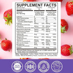 Calcium Potassium Magnesium Gummies for Kids & Adults, with Hydrolyzed Collagen, Zinc, Phosphorus, Multivitamin for Sleep, Bone Strength, Density Support, Sugar Free, Strawberry Flavor,120ct