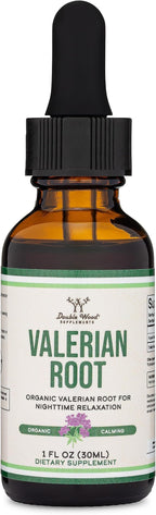 Valerian Root Drops for Sleep - Organic Valerian Root Tincture Extract 168mg - 1 FL OZ, 30 Servings (Better Absorbed Than Capsules, Enhances Valerian Root Tea) for Relaxation and Calm by Double Wood
