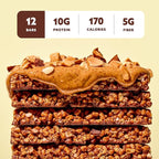 Mezcla Puff-Crispy Plant Based Protein Bars - Almond Butter Chocolate - Healthy Snacks for Adults & Kids - Perfect School, Travel, & Office Snacks - Gluten Free, Vegan, Non GMO, 10g Protein - 12 Count