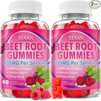 Beet Root Gummies for Women & Men, Beetroot Supplement Beet Chews with Vitamins Grape Seed for Antioxidant Supoort & Immune Health, Sugar-Free/Vegan/Organic,Raspberry Flavor 120 Count