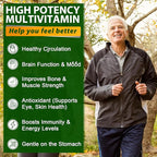 Multivitamin for Men 50 + Plus, Sugar Free Men Multivitamins Gummies w/Omega-3, Coq10, D3k2, Calcium, Magnesium, Zinc, Vitamins A, C & E, Mens Vitamins for 𝖧𝖾𝖱𝗍, Antioxidant, Brain, Bone, 60cts