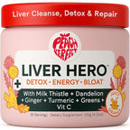 Peach Perfect Liver Hero – Premium Liver Detox and Bloat Support Powder for Women | Milk Thistle, Dandelion, Turmeric, Ginger, Chlorophyll and Vitamin C | Daily Energy, Digestion and Skin Clarity | Juicy Orange Flavor – 30 Servings