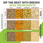 BREWIX, Tulsi Holy Basil Tea Bags (25 Pyramid Bags) | Tulsi Leaves | Holy Basil & Chamomile | Caffeine Free | Herbal Tea Bags | Calming, Fresh and Cool Flavor