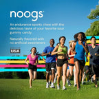 Noogs Sour Energy Chews, Blue Raspberry Blast Electrolyte Energy Gummies, Sour Candy Flavored Alternative to Running Gels, Vegan, Gluten Free & Caffeine Free, 12 Pack