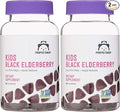 Amazon Brand - Mama Bear, Vegetarian Kids Black Elderberry Gummies 300 mg with Vitamins C, D, E and Zinc - Immune System Support - 60 Gummies (1 to 2 Month Supply), Non-GMO, Gluten Free (Pack of 2)