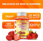 Vitamatic Sugar Free Vitamin D3-120 Pectin Based Gummies - Great Taste - Healthy Bones, Mood & Immune System Function - Non-GMO - 120 Servings (1000 IU)