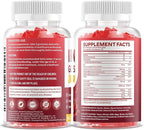 Vegan Iron Gummies for Women & Men, Iron Supplement with B-Complex, Vitamin C, A, Folate for Adults & Kids - Blood Builder & Energy Support & Immune Health - Strawberry Flavor, 60 Gummies
