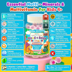 Kids 4+ Magnesium + Saffron Sleep Gummies, Relax Happy Filled Gummy, Bedtime Calcium Zinc, Mineral + Multivitamin Gummies, Melatonin Free | Vitamin D3 K2 | Bone, Only Need 1 Gummy - Sweet Dream Magic