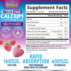 Calcium Supplement Gummies - Sugar Free Calcium Gummy with Vitamin D3 for Best Absorption - Supports Immune Health, Bones & Teeth - Nature's Calcium Chews for Women & Men - Berry Flavor - 120 Gummies