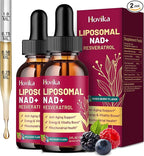 2 Pack Liposomal NAD Supplement - 1200mg NAD+ Liquid Drops for Women & Men with Resveratrol, Black Pepper Extract - Support Anti-Aging, Brain & Cellular Mitochondrial Health - Mixed Berry Flavor