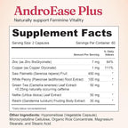 Nourished AndroEase Plus - Vegan Hormone Balance for Women - Zinc, Reishi, Green Tea and Saw Palmetto for Women - for Energy, Vitality, Facial Hair and Daily Wellness - 60 Capsules, Made in USA