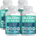 4-in-1 Calcium Supplements for Women and Men - Calcium with Vitamin D3 K2 5000 IU Supplement, 601mg per Serving for Heart, Bones & Body Defenses - Gluten-Free, Vegan-Friendly (480 ct)