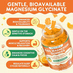 Magnesium Glycinate Gummies for Kids: Calm Magnesium Supplement for Kids & Adults with Zinc Citrate, GABA, Chamomile, Vitamin B6 & C - Sleep, Relaxation & Focus, Orange Flavor 60 Count