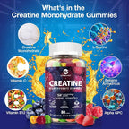 Creatine Monohydrate Gummies - 5g for Men & Women, Creatine Gummies Mixfruit Taste with Taurine for Muscle Gain & Strength, Muscle Builder, Energy Boost, Pre Workout Supplement, 160pcs