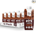 Pirq, 21g Dairy Free Protein Shake, 25 Superfoods, 0g Sugar, Plant-Based Protein Drink, Gluten-Free, Vegan, Kosher, Keto, Low Carb, Low Calorie (12 Pack) (Chocolate)