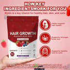 Lumin Hair Growth Gummies – Daily Hair Nourishment with Biotin, Collagen & Botanical Extracts – Supports Thicker, Stronger & Healthier-Looking Hair – Mixed Berry Flavor, 60 Gummies