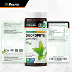 BIO KRAUTER® Chlorophyll Gummies for Body Odor & Detox Support - Vegan Chlorophyll Supplements for Women & Men - Natural internal Deodorant - 90 Detox Gummies, 45 Days of Supply, Apple Flavor, Non-GMO
