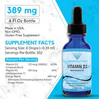 Absonutrix Vitamin D3 K2 Drops, 390mg, 4 Oz Liquid, 302 Servings, Made in USA, Quick Absorption, Quality Potent Ingredients, Non-GMO, GMP Certified, Cruelty-Free Products, Bone Strength Supplements
