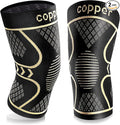 Copper Knee Braces for Women and Men 2 Pack, Knee Compression Sleeve for Knee Pain, Arthritis,ACL, Meniscus Tear, Joint Pain Relief, Knee Support for Running, Working Out, Fitness, Weightlifting-XS