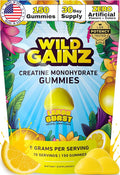 Creatine Monohydrate Gummies 5g - Made in USA - Pre Workout Creatine Chews for Women & Men, Vegan Creatine Gummy Candy, Chewable Nutritional Supplements, NSF Certified (Lemon, 150 Count)