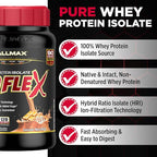 ALLMAX ISOFLEX Pure Whey Isolate Protein Powder - Gluten Free, Low Lactose, Sugar-Free - High-Protein, Clean, Keto-Friendly for Pre Post Workout Supplement for Women and Men | Caramel Macchiato, 2lb