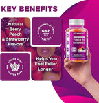 Vitamatic Prebiotic Fiber Gummies for Adults – 4 Pack (Total 120 Gummies) 7g Fiber per Serving | Extra Strength | Zero Sugar Added | Pectin-Based | Digestive Health & Regularity Support