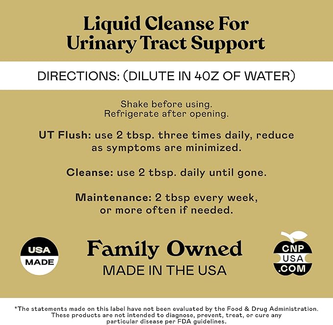 Complete Natural Urinary Tract Complete 8oz - Liquid Supplement for Urinary Tract Health with Organic Cranberry, D-Mannose, Beet Root, Fennel Seed, and Turmeric