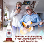 – 32 Fl. Oz. Advanced Liquid Cardiovascular & Cholesterol Support Formula – Liquid Resveratrol Supplement Promotes Healthy Aging, Heart Health & Energy Levels